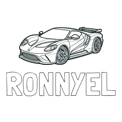 Online Created Coloring Page - RONNYEL Coloring Page and Coloring Page of a Fast Sport's Car