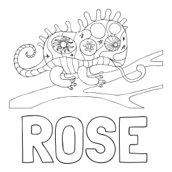 Online Created Coloring Page - ROSE Coloring Page and Chameleon Mandala Coloring Page