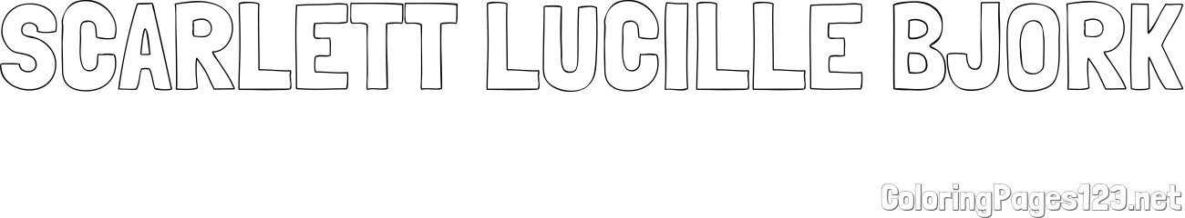 SCARLETT LUCILLE BJORK Coloring Page