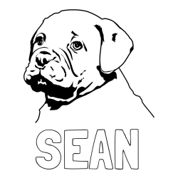 Online Created Coloring Page - SEAN Coloring Page and The Coloring Page of an Adorable Bulldog Puppy