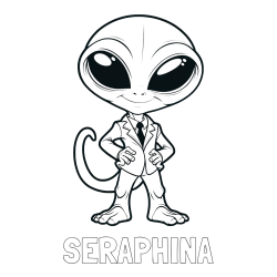 Online Created Coloring Page - SERAPHINA Coloring Page and Alien Coloring Page