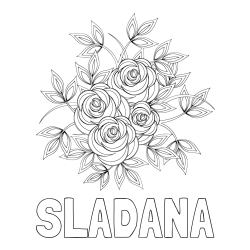Online Created Coloring Page - SLAĐANA Coloring Page and Rose Mandala Coloring Page