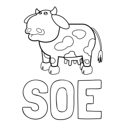 Online Created Coloring Page - SOE Coloring Page and Cute and Funny Cow Coloring Page