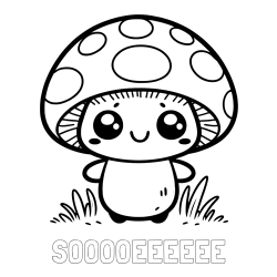 Online Created Coloring Page - SOOOOEEEEEE Coloring Page and Coloring Page of a Cute Mushroom
