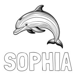 Online Created Coloring Page - SOPHIA Coloring Page and Coloring Page of a Beautiful Dolphin