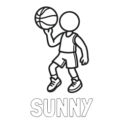Online Created Coloring Page - SUNNY Coloring Page and Children's Coloring Page of Basketball Player