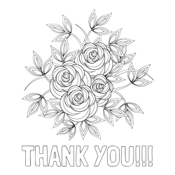 Online Created Coloring Page - THANK YOU!!! Coloring Page and Rose Mandala Coloring Page