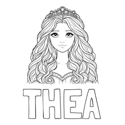 Online Created Coloring Page - THEA Coloring Page and Princess Coloring Page