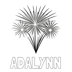 Online Created Coloring Page - ADALYNN Coloring Page and Beautiful New Year’s Fireworks Coloring Page