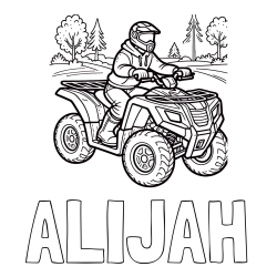 Online Created Coloring Page - ALIJAH Coloring Page and Motorist on ATV Coloring Page