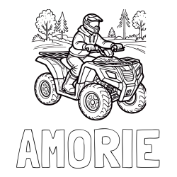 Online Created Coloring Page - AMORIE Coloring Page and Motorist on ATV Coloring Page