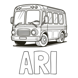 Online Created Coloring Page - ARI Coloring Page and Coloring Page of a Big Bus