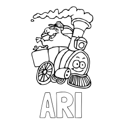 Online Created Coloring Page - ARI Coloring Page and Funny Train Coloring Page for Kids