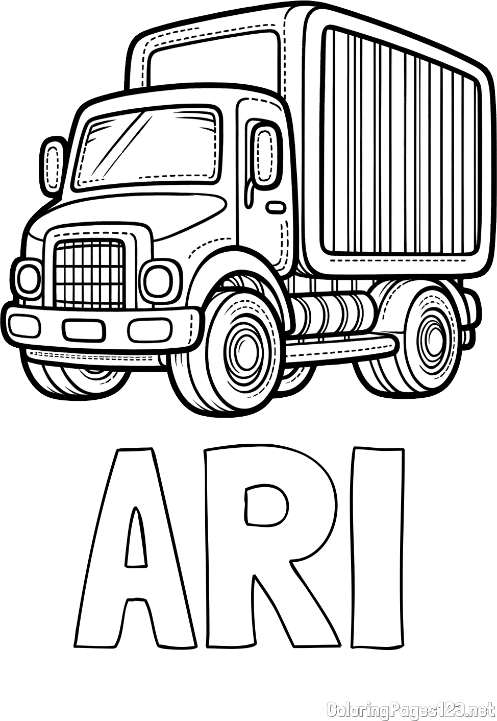 ARI Coloring Page and Large Truck Coloring Page