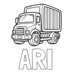 Online Created Coloring Page - ARI Coloring Page and Large Truck Coloring Page
