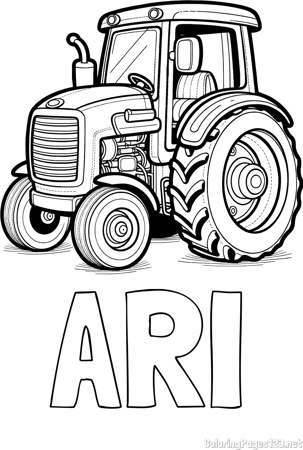 ARI Coloring Page and Tractor Coloring Page - Realistic and Beautiful