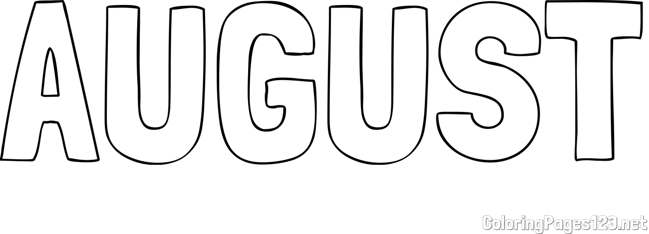 AUGUST Coloring Page