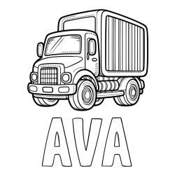 Online Created Coloring Page - AVA Coloring Page and Large Truck Coloring Page