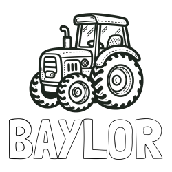 Online Created Coloring Page - BAYLOR Coloring Page and Beautiful Tractor Coloring Page