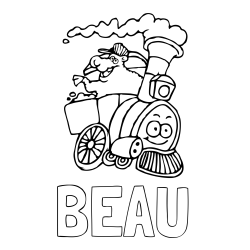 Online Created Coloring Page - BEAU Coloring Page and Funny Train Coloring Page for Kids