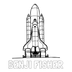 Online Created Coloring Page - BENJI FISHER Coloring Page and Space Shuttle Coloring Page