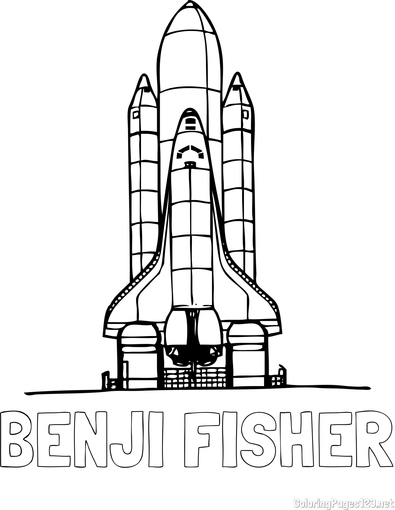 BENJI FISHER Coloring Page and Space Shuttle Coloring Page