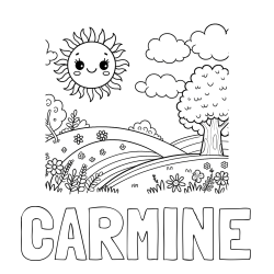 Online Created Coloring Page - CARMINE Coloring Page and Sunny Nature Coloring Page