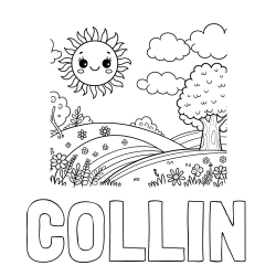 Online Created Coloring Page - COLLIN Coloring Page and Sunny Nature Coloring Page