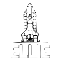 Online Created Coloring Page - ELLIE Coloring Page and Space Shuttle Coloring Page