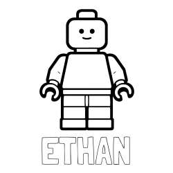 ETHAN Coloring Page and Easy LEGO Character Coloring Page