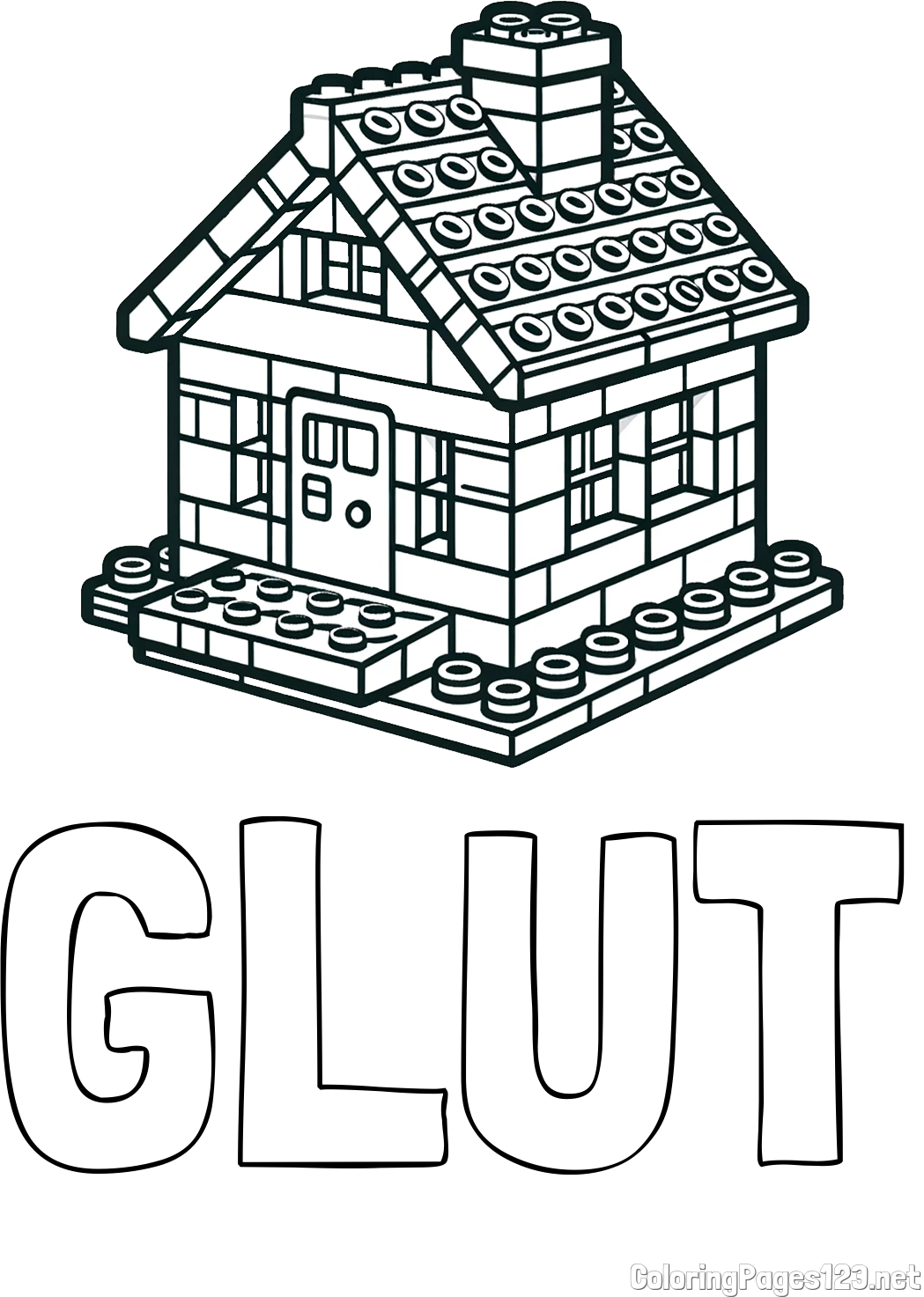 GLUT Coloring Page and LEGO House Coloring Page