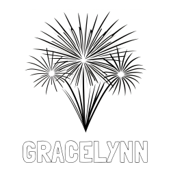 Online Created Coloring Page - GRACELYNN Coloring Page and Beautiful New Year’s Fireworks Coloring Page