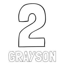 Online Created Coloring Page - GRAYSON Coloring Page and Coloring Page of Number Two (2)