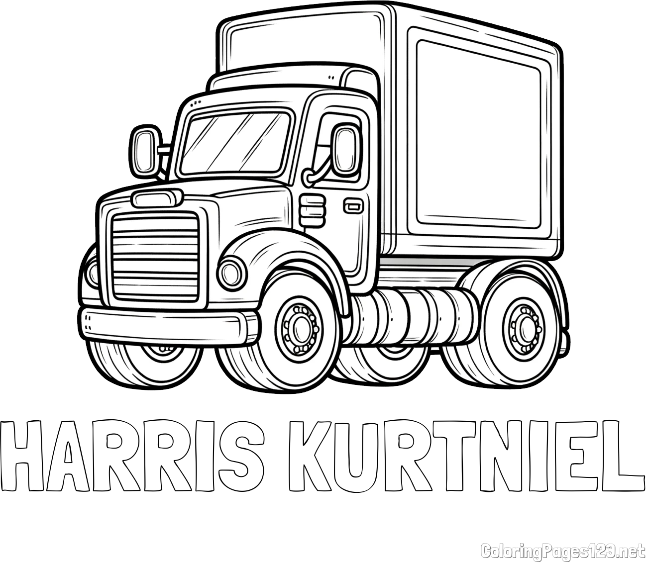 HARRIS KURTNIEL Coloring Page and Big Truck Coloring Page