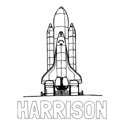 Online Created Coloring Page - HARRISON Coloring Page and Space Shuttle Coloring Page
