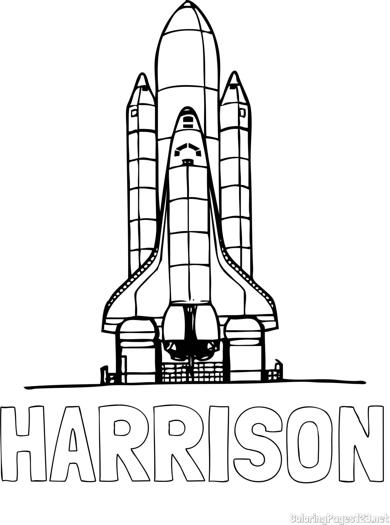 HARRISON Coloring Page and Space Shuttle Coloring Page