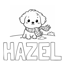 Online Created Coloring Page - HAZEL Coloring Page and Coloring Page of an Adorable Puppy