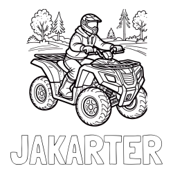 Online Created Coloring Page - JAKARTER Coloring Page and Motorist on ATV Coloring Page
