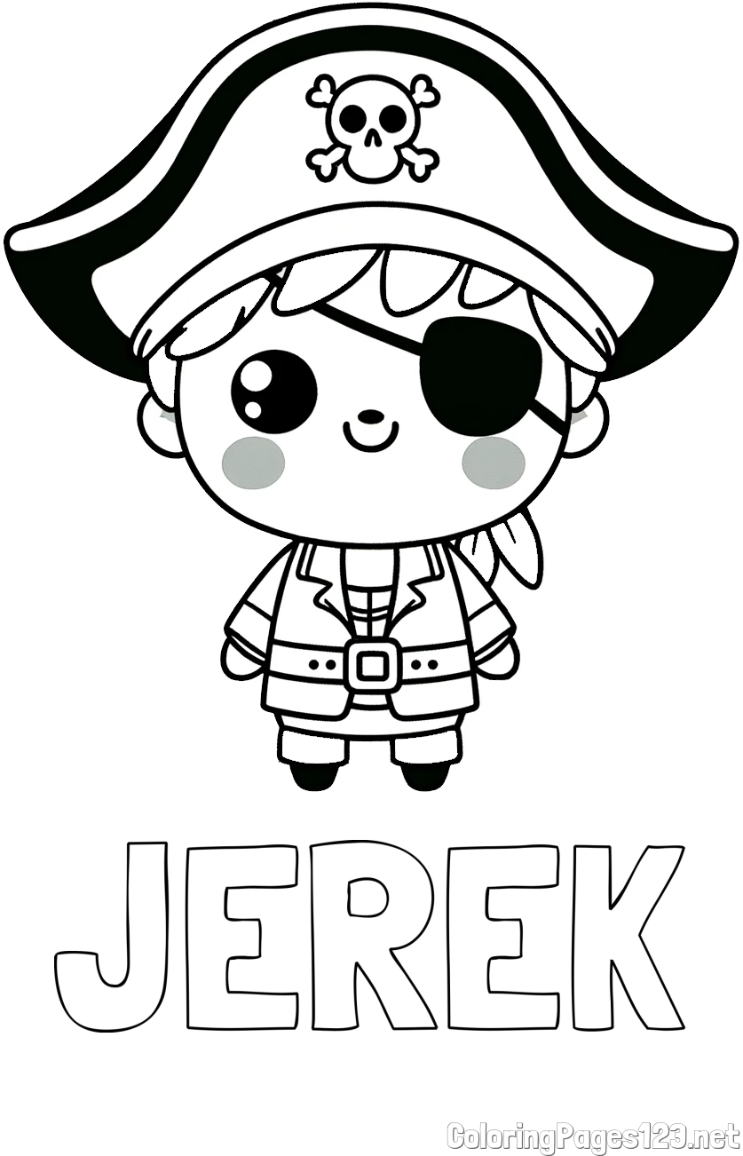 JEREK Coloring Page and Easy Pirate Coloring Page for Kids