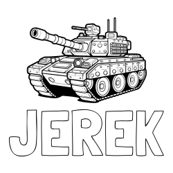 Online Created Coloring Page - JEREK Coloring Page and Large Tank Coloring Page