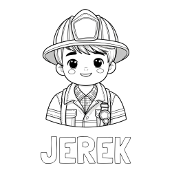 Online Created Coloring Page - JEREK Coloring Page and Young firefighter's coloring page