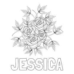 Online Created Coloring Page - JESSICA Coloring Page and Rose Mandala Coloring Page