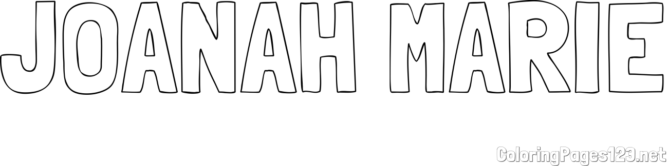 JOANAH MARIE Coloring Page