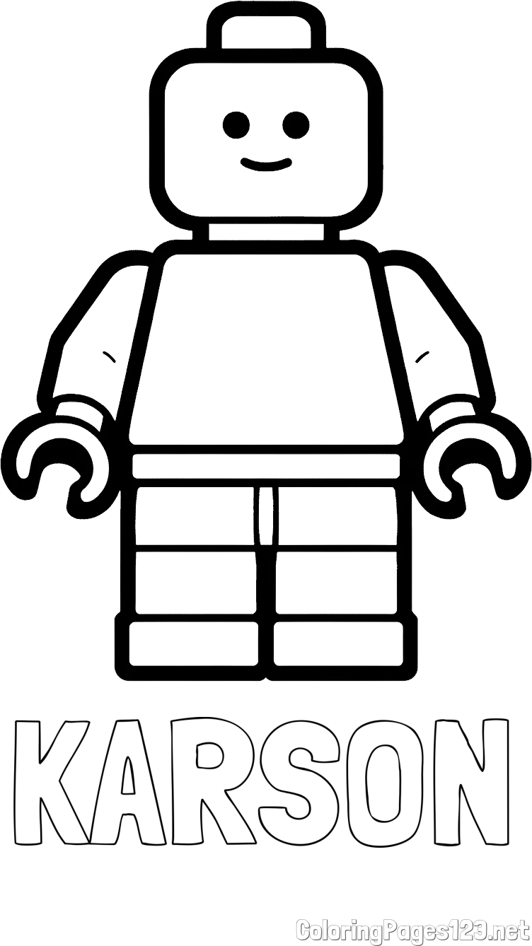 KARSON Coloring Page and Easy LEGO Character Coloring Page