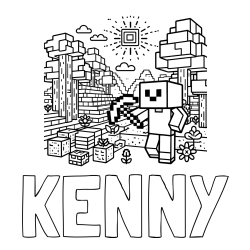 Online Created Coloring Page - KENNY Coloring Page and Minecraft World Coloring Page