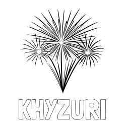 KHYZURI Coloring Page and Beautiful New Year’s Fireworks Coloring Page