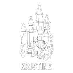 Online Created Coloring Page - KRISTINE Coloring Page and Abstract Castle Coloring Page - Simple Yet Detailed