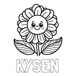 Online Created Coloring Page - KYSEN Coloring Page and Smiling Flower Coloring Page
