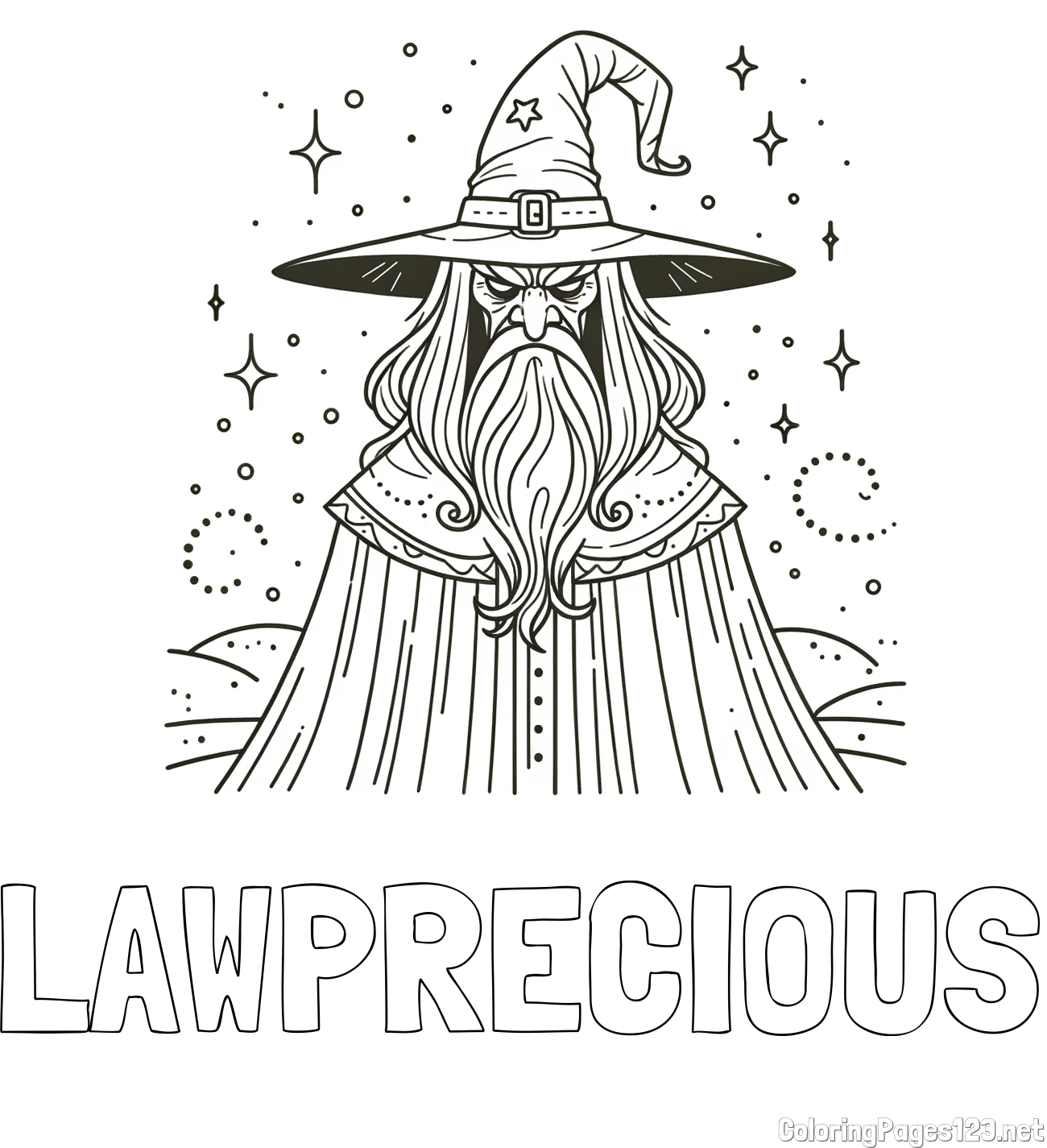 LAWPRECIOUS Coloring Page and Coloring Page of an Evil Wizard