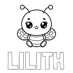 Online Created Coloring Page - LILITH Coloring Page and Children's Coloring Page of a Cute Bee